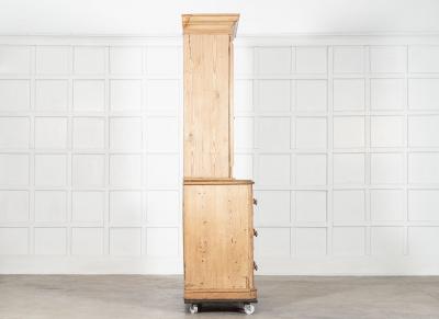 19thC English Pine Linen Cupboard