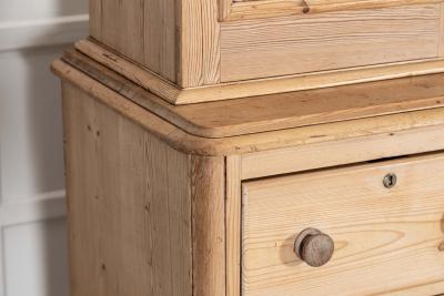 19thC English Pine Linen Cupboard