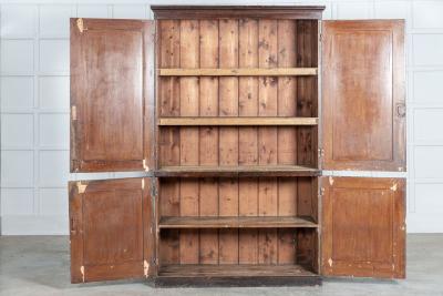 19thC English Pine Painted Housekeepers Cupboard