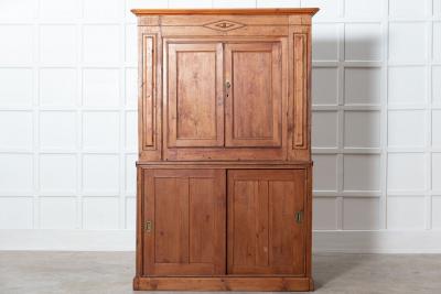 19thC English Provincial Pine Housekeepers Cabinet