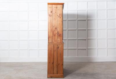 19thC English Provincial Pine Housekeepers Cabinet