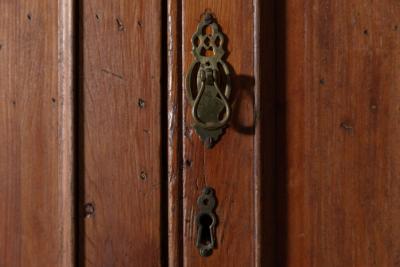19thC English Provincial Pine Housekeepers Cabinet