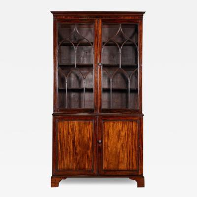 19thC English Regency Mahogany Glazed Bookcase