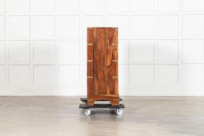 19thC English Walnut Campaign Chest Drawers