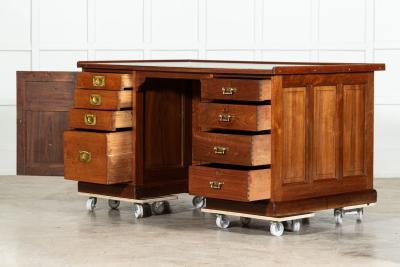 19thC English Walnut Desk