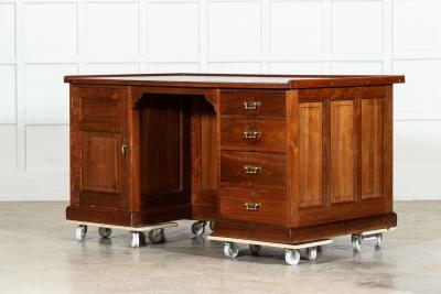 19thC English Walnut Desk