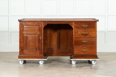 19thC English Walnut Desk