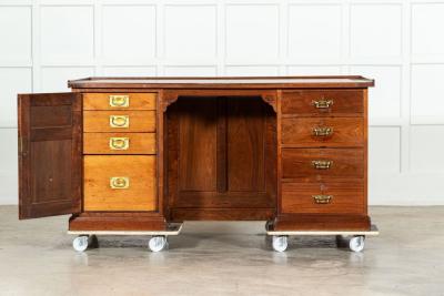 19thC English Walnut Desk