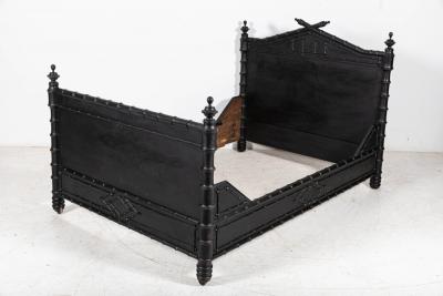 19thC French Ebonised Faux Bamboo Bedroom Suite