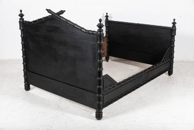 19thC French Ebonised Faux Bamboo Bedroom Suite
