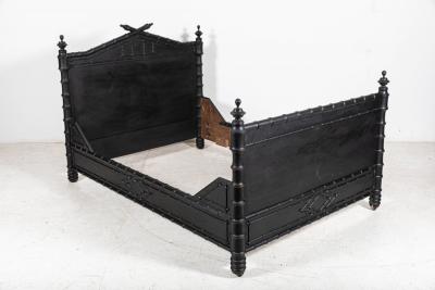 19thC French Ebonised Faux Bamboo Bedroom Suite