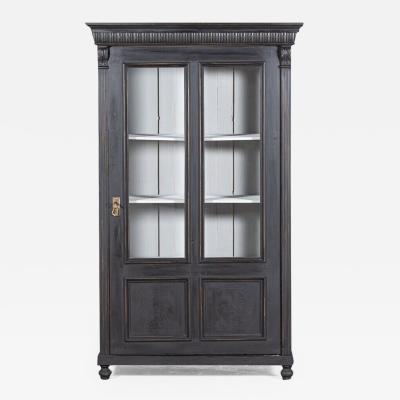 19thC French Ebonised Glazed Display Cabinet