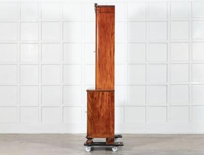 19thC French Flame Mahogany Glazed Bookcase