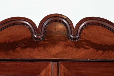 19thC French Flame Mahogany Glazed Bookcase