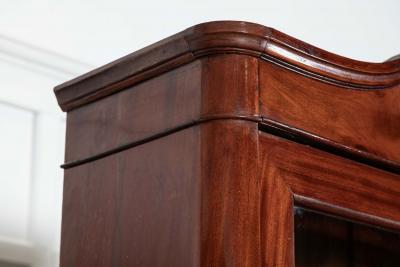 19thC French Flame Mahogany Glazed Bookcase