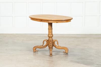 19thC French Fruitwood Pine Oval Table