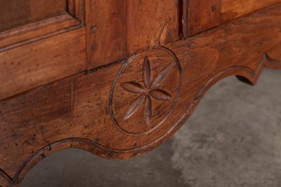 19thC French Glazed Fruitwood Armoire Vitrine