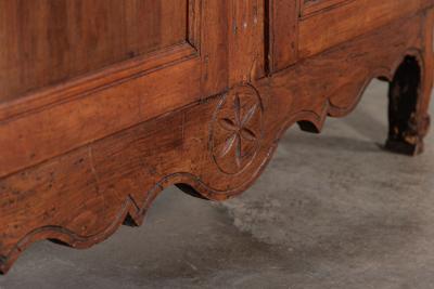 19thC French Glazed Fruitwood Armoire Vitrine