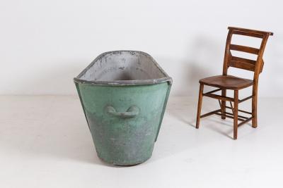 19thC French Green Zinc Bath Tub