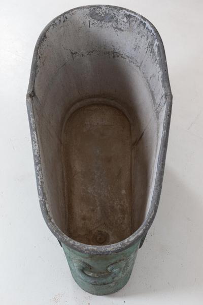 19thC French Green Zinc Bath Tub