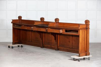 19thC French Oak Bank Counter