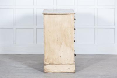 19thC French Painted Pine Graduated Chest of Drawers