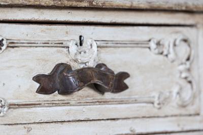 19thC French Painted Pine Graduated Chest of Drawers