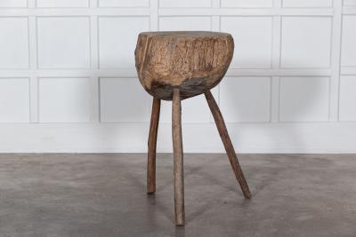 19thC French Provincial Elm Chopping Block Table