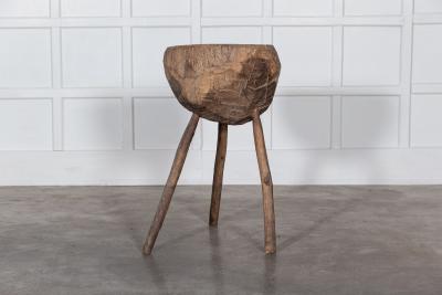 19thC French Provincial Elm Chopping Block Table