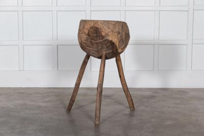 19thC French Provincial Elm Chopping Block Table