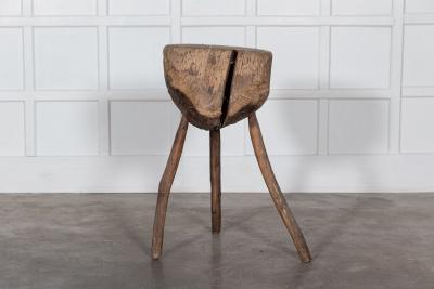 19thC French Provincial Elm Chopping Block Table