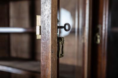 19thC Glazed Mahogany Breakfront Bookcase