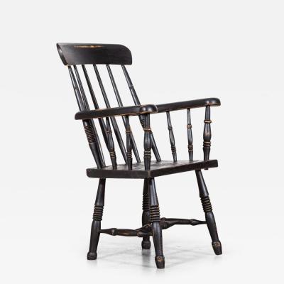 19thC Irish Ebonised Famine Chair