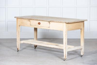 19thC Irish Painted Vernacular Pine Farmhouse Table