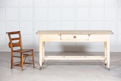 19thC Irish Painted Vernacular Pine Farmhouse Table