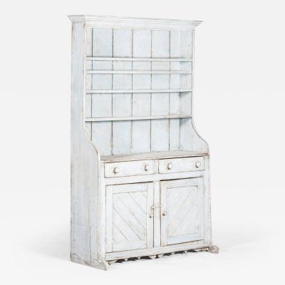 19thC Irish Vernacular Painted Farmhouse Dresser