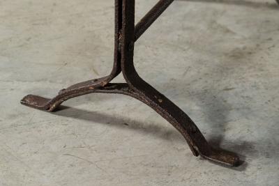 19thC Iron Pine Trestle Table
