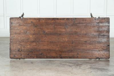 19thC Iron Pine Trestle Table