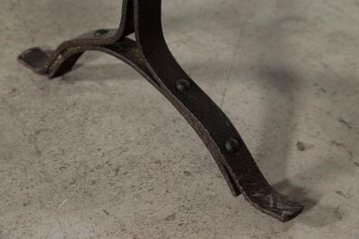 19thC Iron Pine Trestle Table