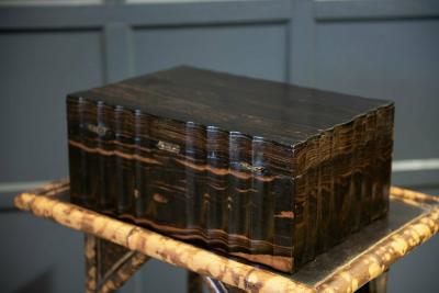 19thC Large Anglo Indian Coromandel Inlaid Sewing Box