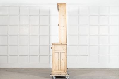 19thC Large English Pine Glazed Panelled Dresser