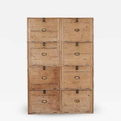 19thC Large English Pine Office Cabinet