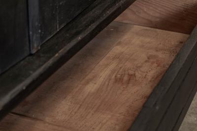 19thC Large French Ebonised Mirrored Armoire