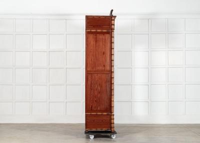 19thC Large French Pine Faux Bamboo Wardrobe