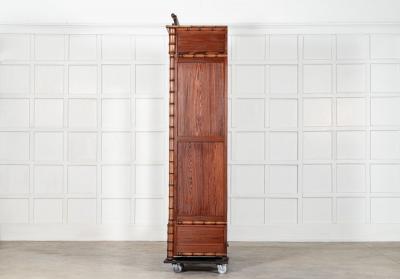 19thC Large French Pine Faux Bamboo Wardrobe