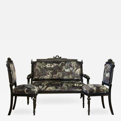 19thC Napoleon III Ebonised Salon Suite