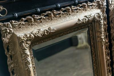 19thC Pair Carved Giltwood Plaster Mirrors
