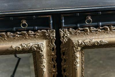 19thC Pair Carved Giltwood Plaster Mirrors