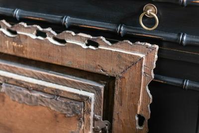 19thC Pair Carved Giltwood Plaster Mirrors