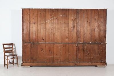 19thC Pair Monumental English Estate Made Painted Bookcases